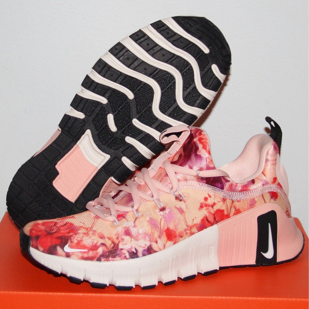 Nike Free Metcon 6 AMP Training Shoes Womens 6 Washed Coral Floral